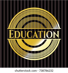 Education gold shiny badge
