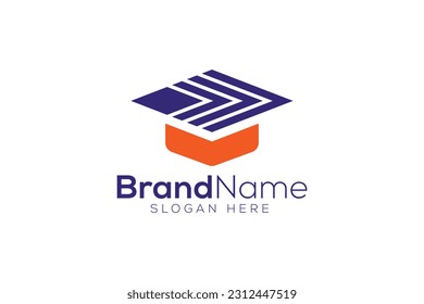 Education grad arrow plus logo design template