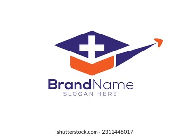 Education grad check mark logo design template