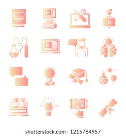 Education gradient icons set
