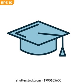 education graduate cap icon symbol template for graphic and web design collection logo vector illustration