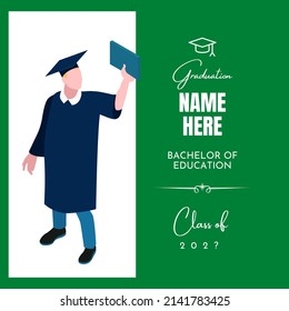 Education graduate cartoon icon graphic vector illustration. top view, perfect for background, wallpaper and celebrating graduation day