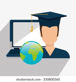 Education, graduation and academic trainning graphic design, vector illustration.