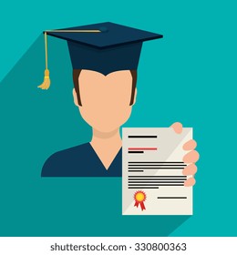 Education, graduation and academic trainning graphic design, vector illustration.