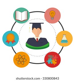 Education, graduation and academic trainning graphic design, vector illustration. Education, graduation and academic trainning graphic design, vector illustration.