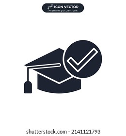 education graduation cap icon symbol template for graphic and web design collection logo vector illustration