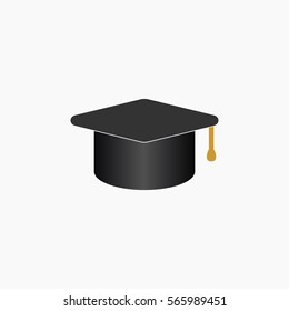 Education, graduation cap/hat icon simple vector illustration.