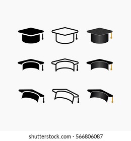 Education, graduation cap/hat icon simple vector illustration. Education symbol. Collection of flat style education cap image.