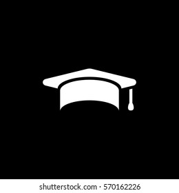 Education, graduation cap/hat icon simple vector illustration.