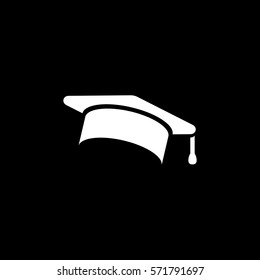 Education, graduation cap/hat icon simple vector illustration.