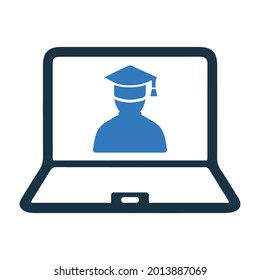 Education, graduation, elearning icon. Simple editable vector illustration.