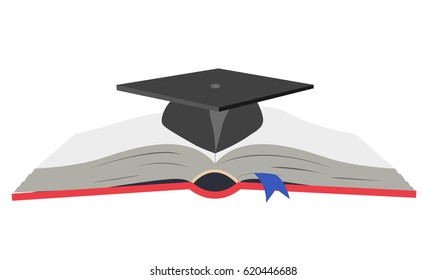 Education with the graduation icon, logotype