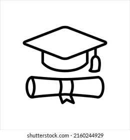Icono de graduación de educación ilustración vectorial