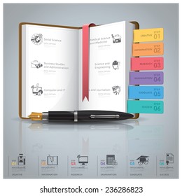 Education And Graduation Infographic With Book Icon Diagram Design Template