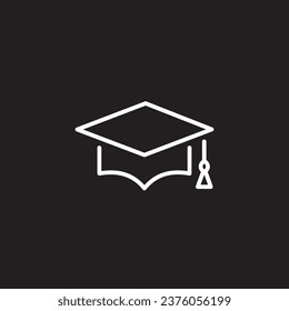 Education and Graduation Line Icon, Outline Vector Symbol Illustration. Pixel Perfect, Editable Stroke.