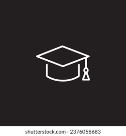Education and Graduation Line Icon, Outline Vector Symbol Illustration. Pixel Perfect, Editable Stroke.
