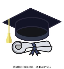 Education and Graduation Line Icon Vector Design Template