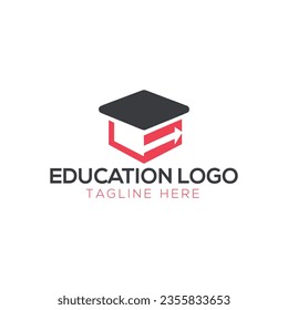 Vector de diseño de logotipos de educación y graduación