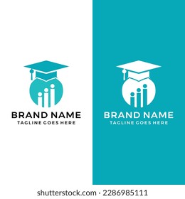 Education and graduation people concept logo design vector