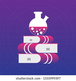 Education and graduation. Reading, e-book, literature, encyclopedia. Vector illustration in flat style.