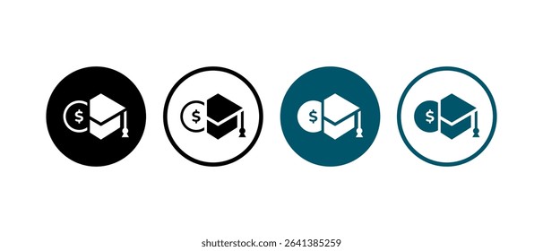 education grant icon vector illustration. graduate with money in flat style concept - stock vector.