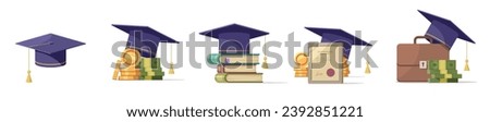 Education grant. Education, school and money,, graduation college loan payment icon