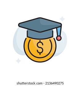 Education Grant Vector gefüllt Outline Icon Design Illustration. EPS10-Datei auf weißem Hintergrund