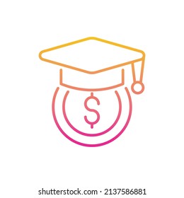 Education Grant Vector Gradient Icon design illustration. EPS 10 File on White background