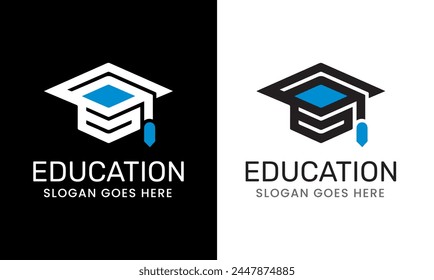 education graphic design logo idea vector sample book flat modern professional temple 