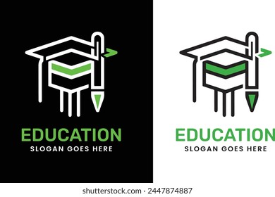 education graphic design logo idea vector sample book flat modern professional temple 