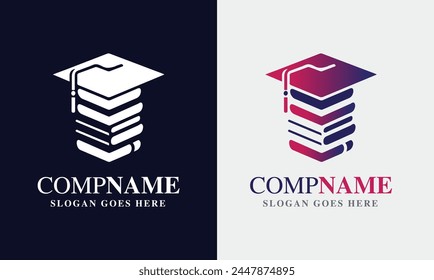 education graphic design logo idea vector sample book flat modern professional temple 
