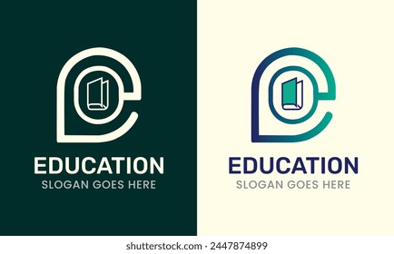 education graphic design logo idea vector sample book flat modern professional temple 