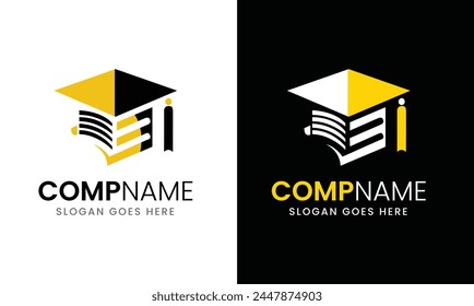 educación Diseño gráfico logo idea Vector muestra libro plano moderno templo profesional 
