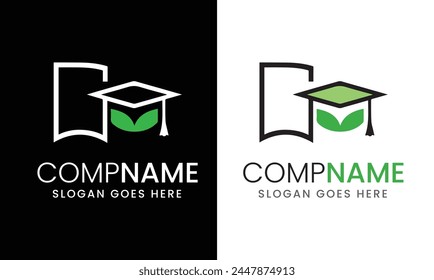 education graphic design logo idea vector sample book flat modern professional temple 