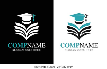 educación Diseño gráfico logo idea Vector muestra libro plano moderno templo profesional 