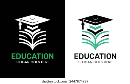 education graphic design logo idea vector sample book flat modern professional temple 