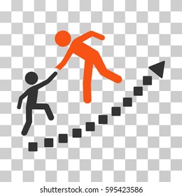 Education Growth icon. Vector illustration style is flat iconic bicolor symbol, orange and gray colors, transparent background. Designed for web and software interfaces.