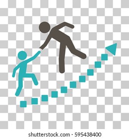 Education Growth icon. Vector illustration style is flat iconic bicolor symbol, grey and cyan colors, transparent background. Designed for web and software interfaces.