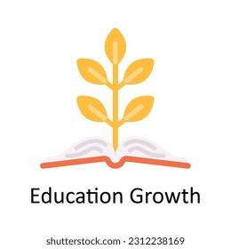 Education Growth Vector  Flat Icon Design illustration. Education and learning Symbol on White background EPS 10 File