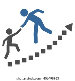 Education Growth vector toolbar icon. Style is bicolor flat icon symbol, cobalt and gray colors, white background, square dots.