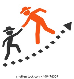 Education Growth vector toolbar icon. Style is bicolor flat icon symbol, orange and gray colors, white background, rhombus dots.