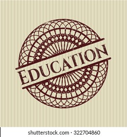 Education grunge stamp
