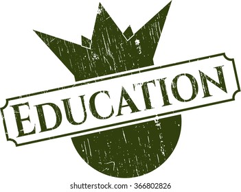 Education grunge stamp