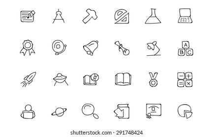 Education Hand Drawn Doodle Icons 2