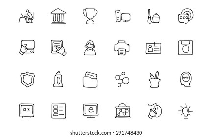 Education Hand Drawn Doodle Icons
