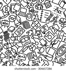 Education Hand Drawn Outline Icon Pattern 