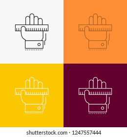 Education, hand, learn, learning, ruler Icon Over Various Background. Line style design, designed for web and app. Eps 10 vector illustration