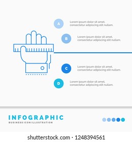 Education, hand, learn, learning, ruler Infographics Template for Website and Presentation. Line Blue icon infographic style vector illustration