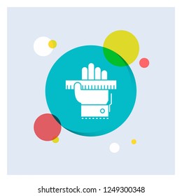 Education, hand, learn, learning, ruler White Glyph Icon colorful Circle Background