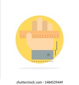 Education, hand, learn, learning, ruler Flat Color Icon Vector. Vector Icon Template background